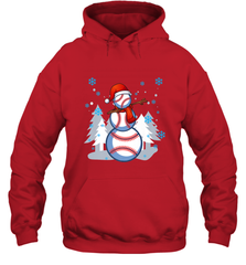 DABBING BASEBALL SNOWMAN _ Christmas Funny Hooded Sweatshirt Hooded Sweatshirt - FordPhuMy