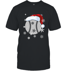 Baseball Ball Christmas Santa Hat Snowflakes Gift  Baseball Men's T-Shirt