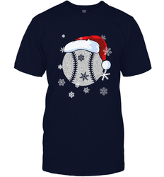Baseball Ball Christmas Santa Hat Snowflakes Gift  Baseball Men's T-Shirt