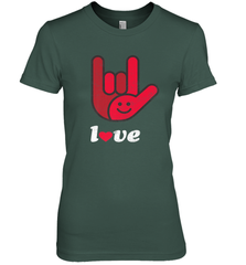 Cute Love Hand Sign Heart Valentines Day Retro Vintage Top Women's Premium T-Shirt Women's Premium T-Shirt - FordPhuMy