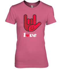 Cute Love Hand Sign Heart Valentines Day Retro Vintage Top Women's Premium T-Shirt Women's Premium T-Shirt - FordPhuMy