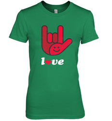 Cute Love Hand Sign Heart Valentines Day Retro Vintage Top Women's Premium T-Shirt