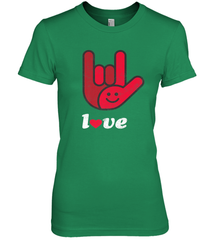 Cute Love Hand Sign Heart Valentines Day Retro Vintage Top Women's Premium T-Shirt Women's Premium T-Shirt - FordPhuMy