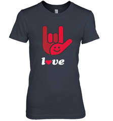 Cute Love Hand Sign Heart Valentines Day Retro Vintage Top Women's Premium T-Shirt Women's Premium T-Shirt - FordPhuMy