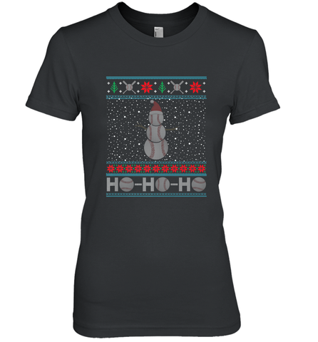 Christmas Baseball Snowman Ugly Christmas Xmas Women's Premium T-Shirt Women's Premium T-Shirt / Black / XS Women's Premium T-Shirt - FordPhuMy