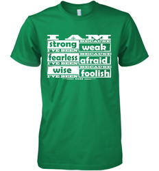 I am strong, fearless wise Best Novelty Gift Wing Inspirational Quote Men's Premium T-Shirt