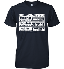 I am strong, fearless wise Best Novelty Gift Wing Inspirational Quote Men's Premium T-Shirt Men's Premium T-Shirt - FordPhuMy