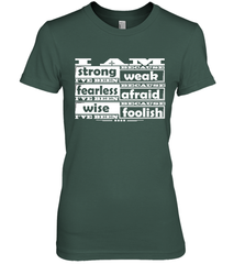 I am strong, fearless wise Best Novelty Gift Wing Inspirational Quote Women's Premium T-Shirt Women's Premium T-Shirt - FordPhuMy
