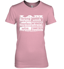 I am strong, fearless wise Best Novelty Gift Wing Inspirational Quote Women's Premium T-Shirt Women's Premium T-Shirt - FordPhuMy