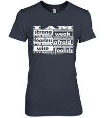 I am strong, fearless wise Best Novelty Gift Wing Inspirational Quote Women's Premium T-Shirt Women's Premium T-Shirt - FordPhuMy