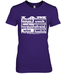 I am strong, fearless wise Best Novelty Gift Wing Inspirational Quote Women's Premium T-Shirt Women's Premium T-Shirt - FordPhuMy