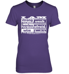 I am strong, fearless wise Best Novelty Gift Wing Inspirational Quote Women's Premium T-Shirt Women's Premium T-Shirt - FordPhuMy