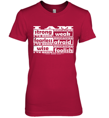 I am strong, fearless wise Best Novelty Gift Wing Inspirational Quote Women's Premium T-Shirt Women's Premium T-Shirt - FordPhuMy