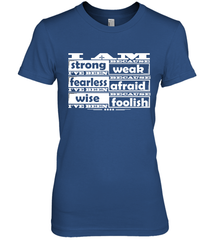 I am strong, fearless wise Best Novelty Gift Wing Inspirational Quote Women's Premium T-Shirt Women's Premium T-Shirt - FordPhuMy