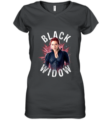 Avengers Endgame Black Widow Space Poster Graphic Women's V-Neck T-Shirt Women's V-Neck T-Shirt - FordPhuMy