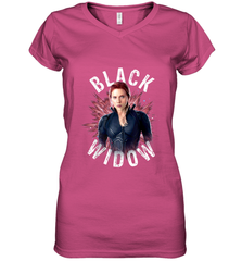 Avengers Endgame Black Widow Space Poster Graphic Women's V-Neck T-Shirt Women's V-Neck T-Shirt - FordPhuMy