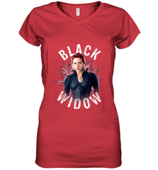 Avengers Endgame Black Widow Space Poster Graphic Women's V-Neck T-Shirt Women's V-Neck T-Shirt - FordPhuMy