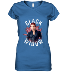 Avengers Endgame Black Widow Space Poster Graphic Women's V-Neck T-Shirt Women's V-Neck T-Shirt - FordPhuMy