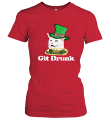 Git Drunk Funny Arguing Cat Meme St Patricks Day Women's T-Shirt Women's T-Shirt - FordPhuMy