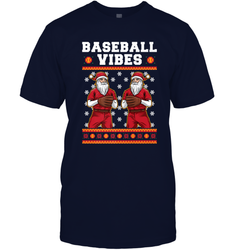 Baseball Vibes Christmas Baseball Player Santa Gift Holiday Men's T-Shirt