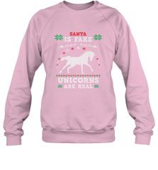 Santa Is Fake Unicorns Are Real Cute Ugly Christmas Sweater Crewneck Sweatshirt Crewneck Sweatshirt - FordPhuMy