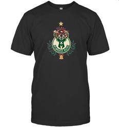 NBA Milwaukee Bucks Logo merry Christmas gilf Men's T-Shirt