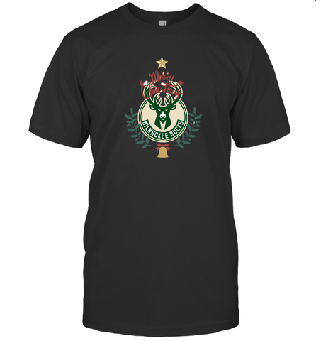 NBA Milwaukee Bucks Logo merry Christmas gilf Men's T-Shirt Men's T-Shirt / Black / S Men's T-Shirt - FordPhuMy