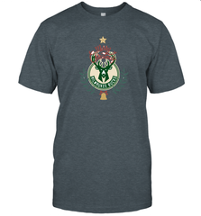 NBA Milwaukee Bucks Logo merry Christmas gilf Men's T-Shirt Men's T-Shirt - FordPhuMy