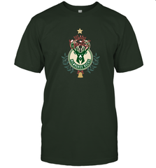 NBA Milwaukee Bucks Logo merry Christmas gilf Men's T-Shirt Men's T-Shirt - FordPhuMy