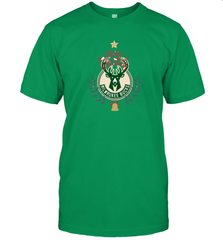 NBA Milwaukee Bucks Logo merry Christmas gilf Men's T-Shirt Men's T-Shirt - FordPhuMy