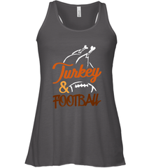 Turkey And Football Thanksgiving Day Football Fan Holiday Women's Racerback Tank Women's Racerback Tank - FordPhuMy