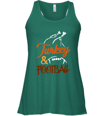 Turkey And Football Thanksgiving Day Football Fan Holiday Women's Racerback Tank Women's Racerback Tank - FordPhuMy