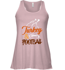 Turkey And Football Thanksgiving Day Football Fan Holiday Women's Racerback Tank Women's Racerback Tank - FordPhuMy