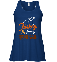 Turkey And Football Thanksgiving Day Football Fan Holiday Women's Racerback Tank Women's Racerback Tank - FordPhuMy