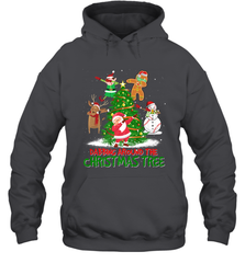 Dabbing Around Christmas Tree Baseball Snowman Santa Hooded Sweatshirt Hooded Sweatshirt - FordPhuMy