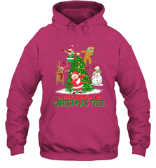 Dabbing Around Christmas Tree Baseball Snowman Santa Hooded Sweatshirt Hooded Sweatshirt - FordPhuMy