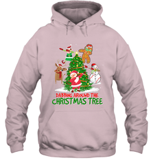 Dabbing Around Christmas Tree Baseball Snowman Santa Hooded Sweatshirt Hooded Sweatshirt - FordPhuMy