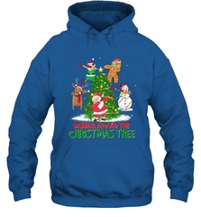 Dabbing Around Christmas Tree Baseball Snowman Santa Hooded Sweatshirt Hooded Sweatshirt - FordPhuMy