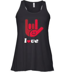 Cute Love Hand Sign Heart Valentines Day Retro Vintage Top Women's Racerback Tank
