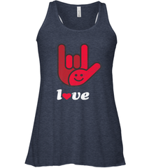Cute Love Hand Sign Heart Valentines Day Retro Vintage Top Women's Racerback Tank Women's Racerback Tank - FordPhuMy