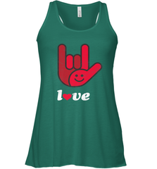 Cute Love Hand Sign Heart Valentines Day Retro Vintage Top Women's Racerback Tank Women's Racerback Tank - FordPhuMy