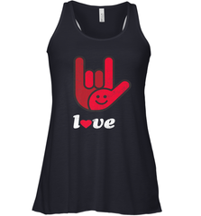 Cute Love Hand Sign Heart Valentines Day Retro Vintage Top Women's Racerback Tank Women's Racerback Tank - FordPhuMy