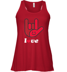 Cute Love Hand Sign Heart Valentines Day Retro Vintage Top Women's Racerback Tank