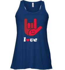 Cute Love Hand Sign Heart Valentines Day Retro Vintage Top Women's Racerback Tank Women's Racerback Tank - FordPhuMy