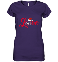 NFL Pittsburgh Steelers Logo Christmas Santa Hat Love Heart Football Team Women's V-Neck T-Shirt Women's V-Neck T-Shirt - FordPhuMy