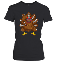Cool Turkey Football Feathers Funny Thanksgiving Sports Women's T-Shirt