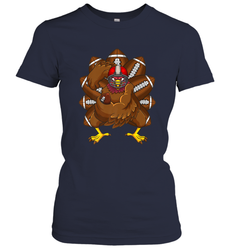 Cool Turkey Football Feathers Funny Thanksgiving Sports Women's T-Shirt