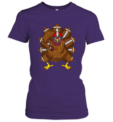 Cool Turkey Football Feathers Funny Thanksgiving Sports Women's T-Shirt Women's T-Shirt - FordPhuMy