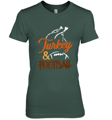 Turkey And Football Thanksgiving Day Football Fan Holiday Women's Premium T-Shirt Women's Premium T-Shirt - FordPhuMy