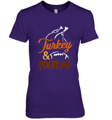 Turkey And Football Thanksgiving Day Football Fan Holiday Women's Premium T-Shirt Women's Premium T-Shirt - FordPhuMy